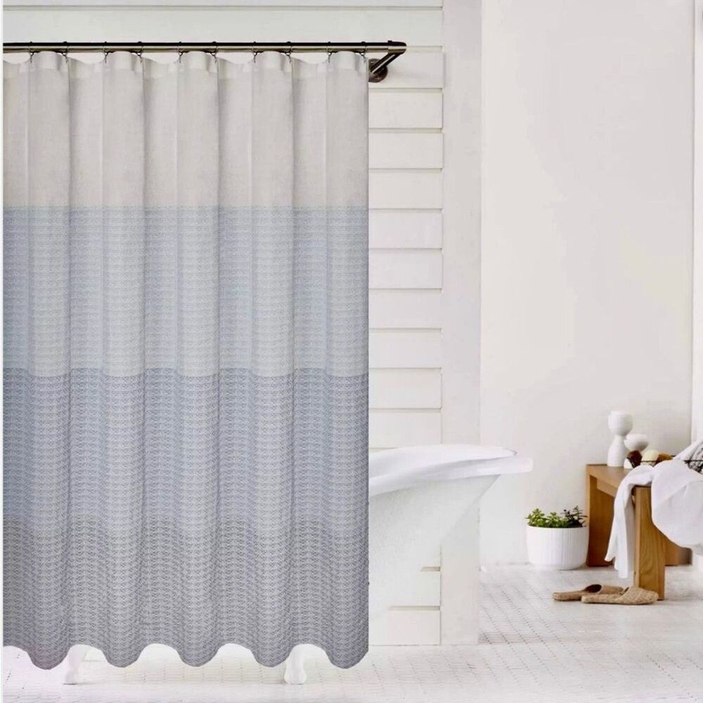 NWOT Sonoma Neutral Gradient Shower Curtain - Light Gray & White